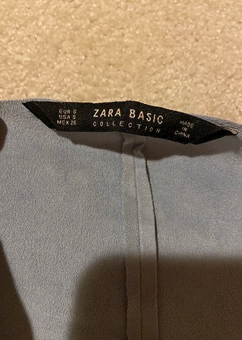 Buz mavisi Zara Süet Salaş Midi Ceket - Görsel 3