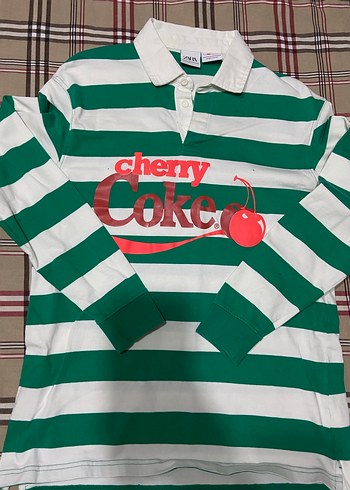 Zara  Yeşil Çizgili Polo Tişört - Görsel 2