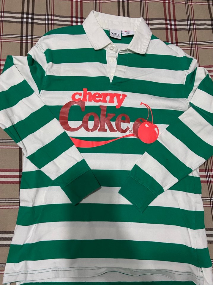 Zara  Yeşil Çizgili Polo Tişört - Görsel 2