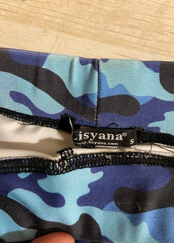 Mavi Kamuflaj Desenli Kadın Tayt - Görsel 3