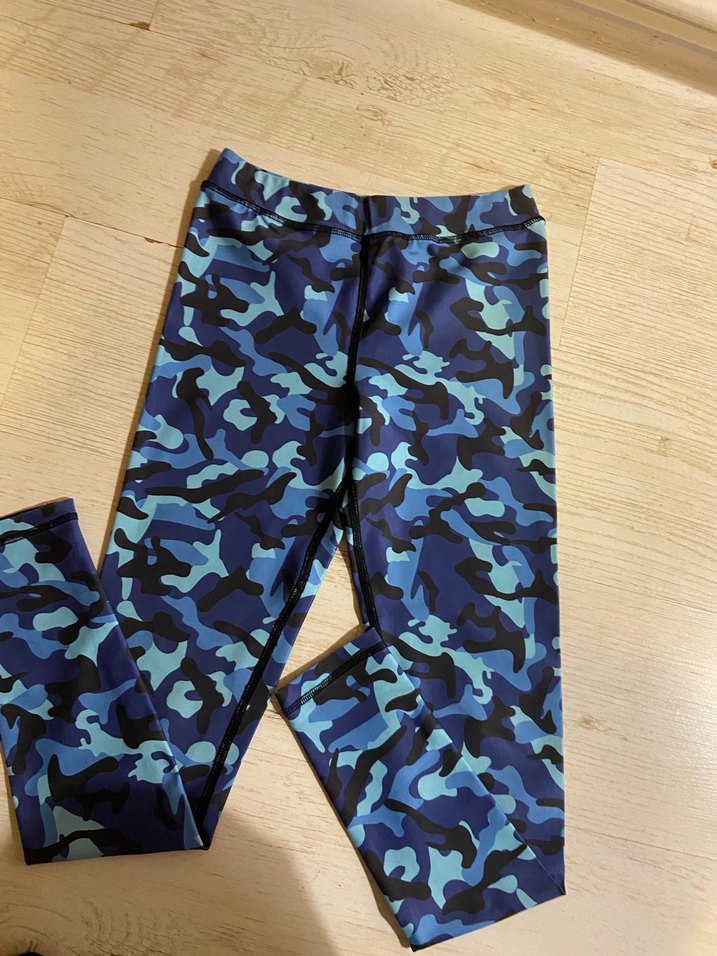 Mavi Kamuflaj Desenli Kadın Tayt - Görsel 2