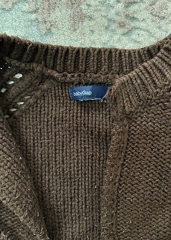 Kız Çocuk Kahverengi Örgü Hırka - Görsel 2