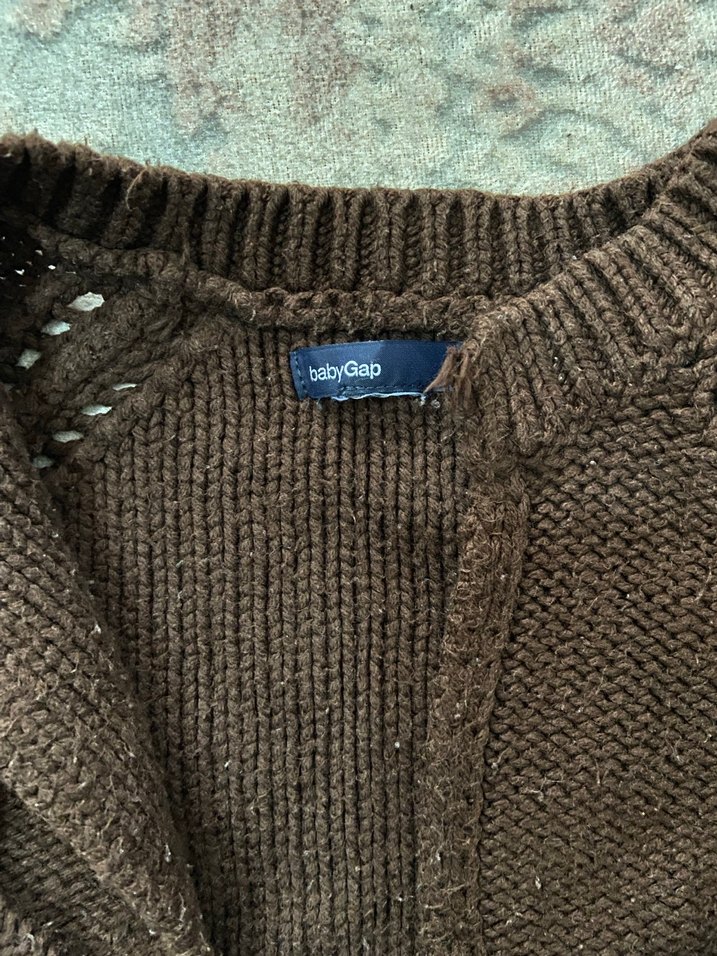 Kız Çocuk Kahverengi Örgü Hırka - Görsel 2