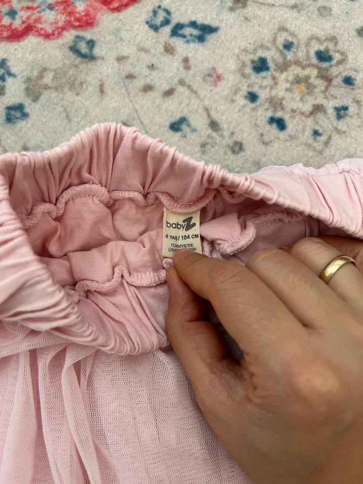 Pembe Fırfırlı Bohem Kız tütü Eteği - Görsel 2