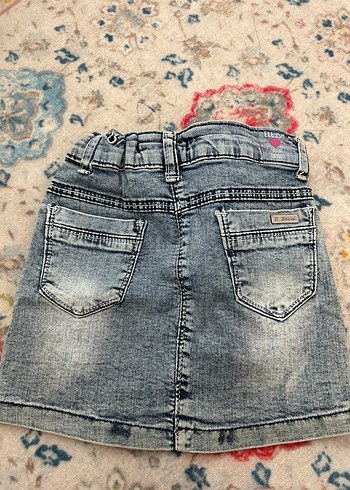 Nakışlı Payetli Kız Çocuk Kot Etek - Görsel 3