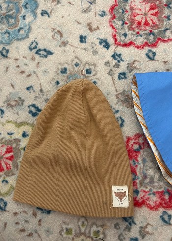 Kahverengi Nakışlı Örgü Çocuk Bere - Görsel 2