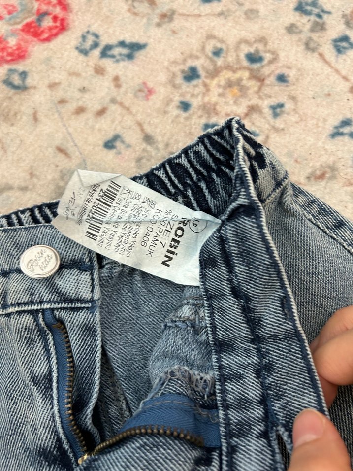 Gri Fırfırlı Midi Kot Etek - Görsel 2