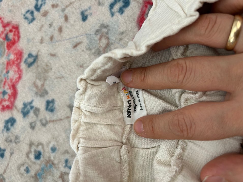 Kız çocuk Bej Keten etek - Görsel 2