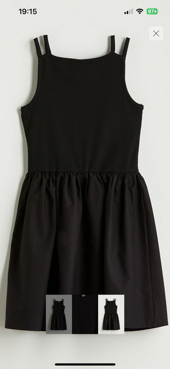 Kız Çocuk Siyah Kolsuz Fırfırlı Elbise - Görsel 2