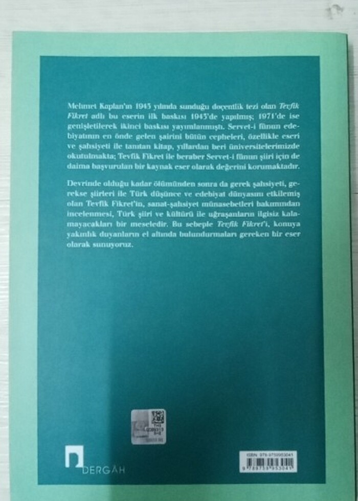Mehmet kaplan- Tevfik Fikret Devir şahsiyet eser - Görsel 2