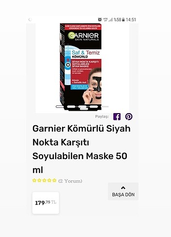 Garnier Skin Naturals Kömürlü Siyah Nokta Karşıtı Soyulabilen Ma