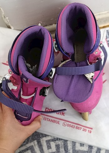 34 Beden Renkli Pembe Çocuk Patenleri