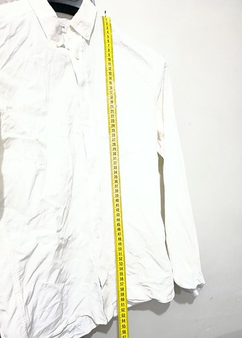 Erkek Beyaz Keten Uzun Kollu Gömlek - Görsel 3