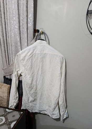 Erkek Beyaz Keten Uzun Kollu Gömlek - Görsel 5