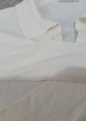 Beyaz Pamuklu  Polo kazak - Görsel 3