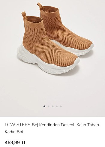 LCW STEPS Bej Örgü Kalın Taban Kadın spor ayakkabı