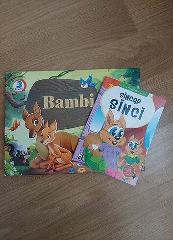 Bambi üç boyutlu Hikaye kitabı ve Sincap Sinci Hikaye kitabı 