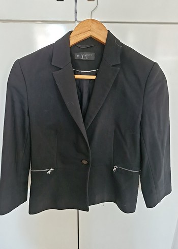 Düğmeli Siyah Kadın Blazer Ceket