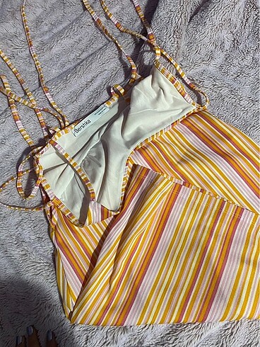 Bershka BERSHKA RENKLİ ÇİZGİLİ ELBİSE