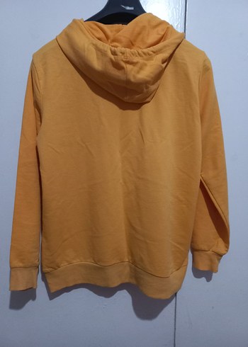 xl Beden Sarı Kapüşonlu Baskılı Kadın Sweatshirt