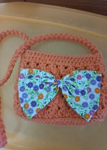 Çiçek Desenli Fiyonk Detaylı Bohem Kız Çantası - Görsel 2