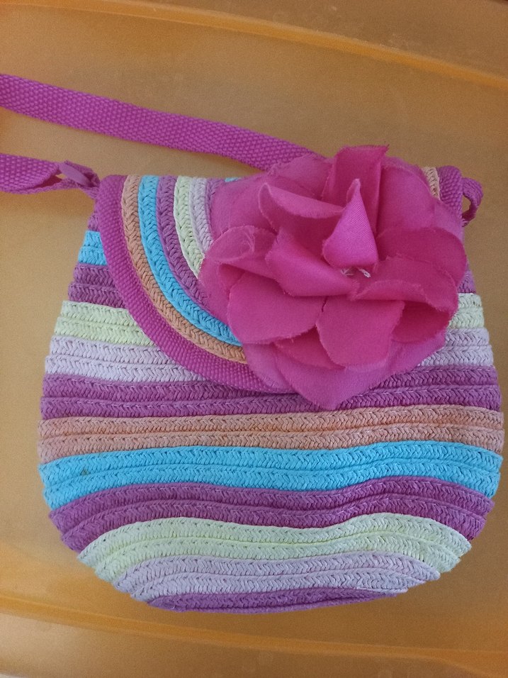 Renkli Örgü Çiçekli Bohem Kız Çantası - Görsel 2