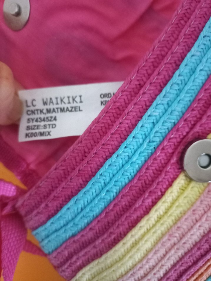 Renkli Örgü Çiçekli Bohem Kız Çantası - Görsel 3