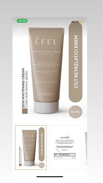 The ceel beyazlatıcı krem