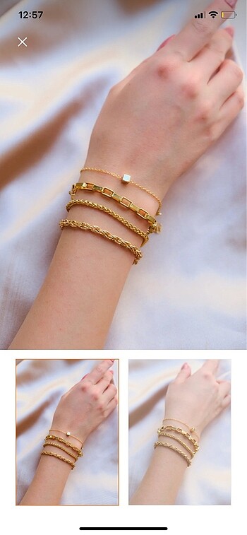 Kadın Gold 4lü bileklik set