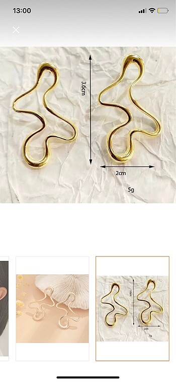 Beden altın Renk Kadın Gold geometrik desenli küpe