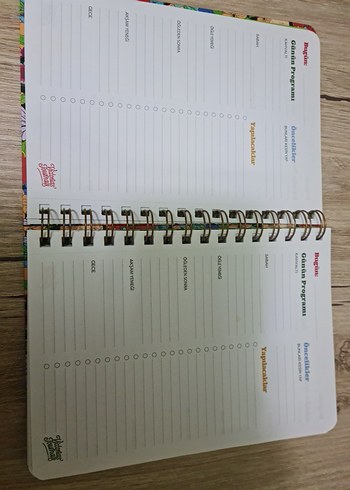 Çiçek Desenli Renkli Spiralli  Planlama Defteri - Görsel 2