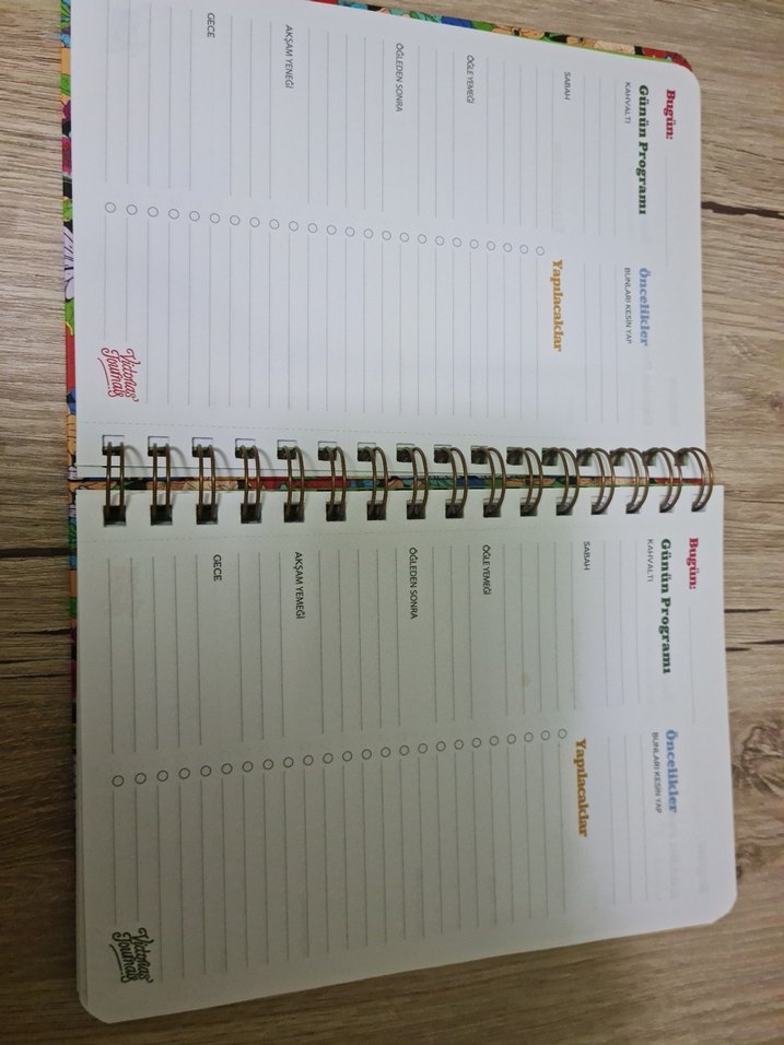 Çiçek Desenli Renkli Spiralli  Planlama Defteri - Görsel 2