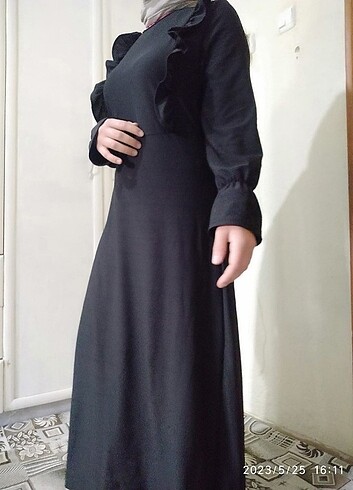 38 Beden siyah Renk Uzun elbise 