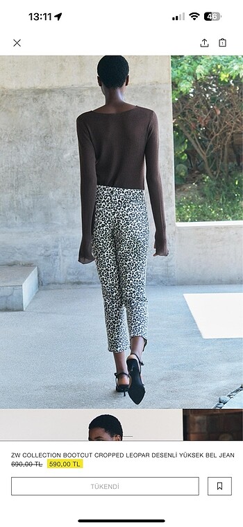 42 Beden Zara leopar desenli pantolon