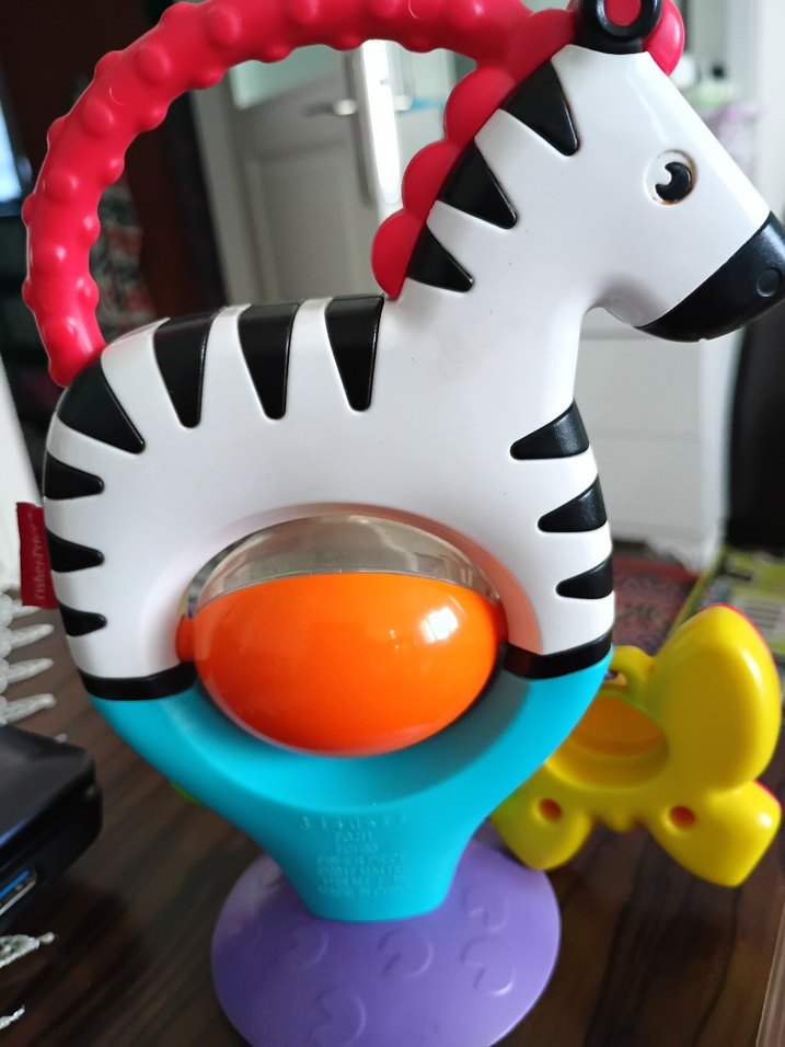 Renkli Zebra fisher price mama sandalyesi oyuncağı - Görsel 2
