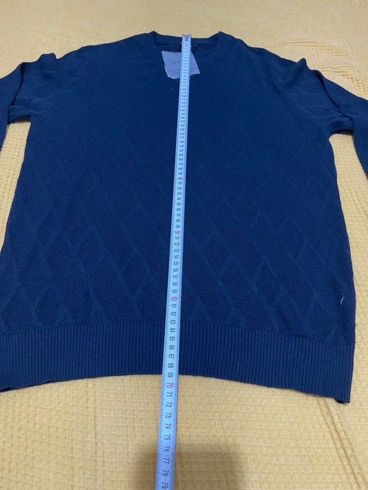 Fabrika marka sıfır etiketli M beden Mavi Örgü Triko Kazak - Görsel 4