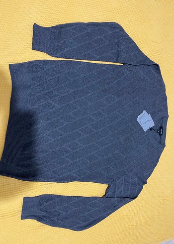 Fabrika M beden sıfır Gri Örgü  Bisiklet Yaka Erkek Kazak - Görsel 3