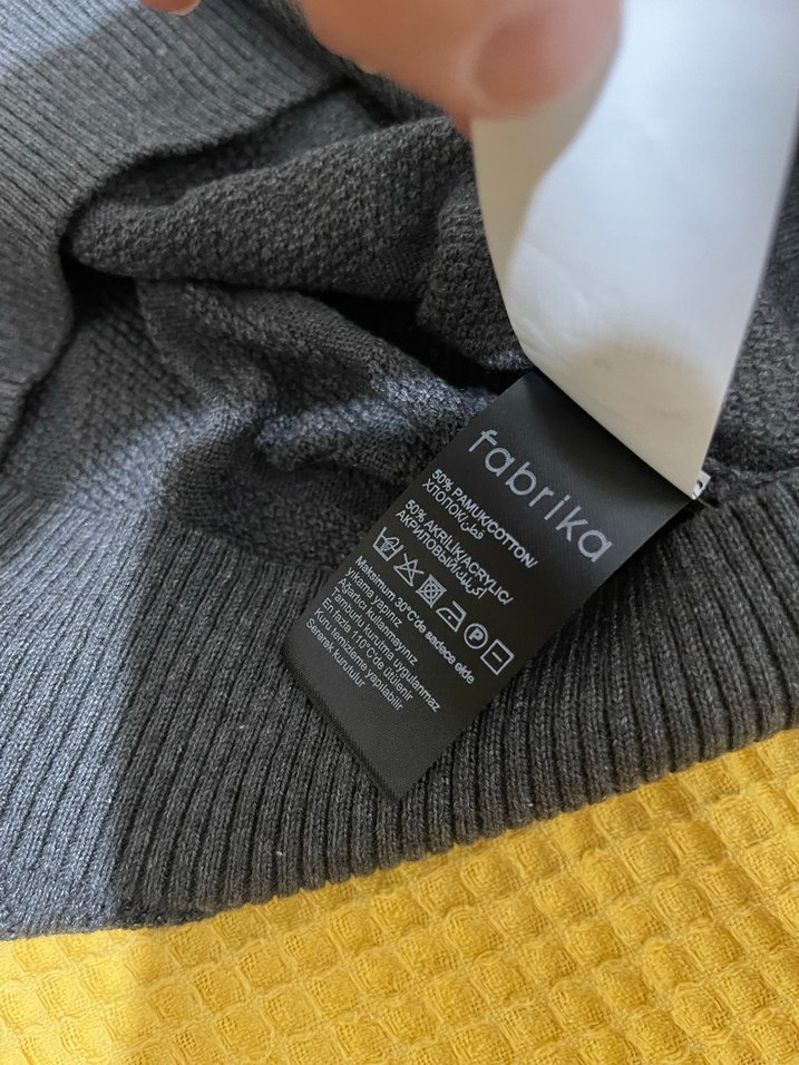 Fabrika M beden sıfır Gri Örgü  Bisiklet Yaka Erkek Kazak - Görsel 4
