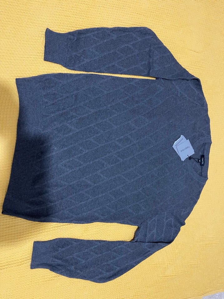 Fabrika M beden sıfır Gri Örgü  Bisiklet Yaka Erkek Kazak - Görsel 3