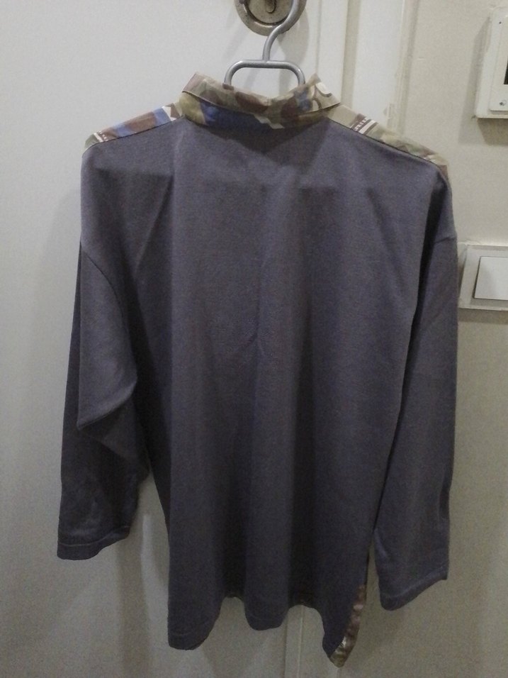 Lila rengi Düğmeli Uzun Kollu Bohem Gömlek - Görsel 3