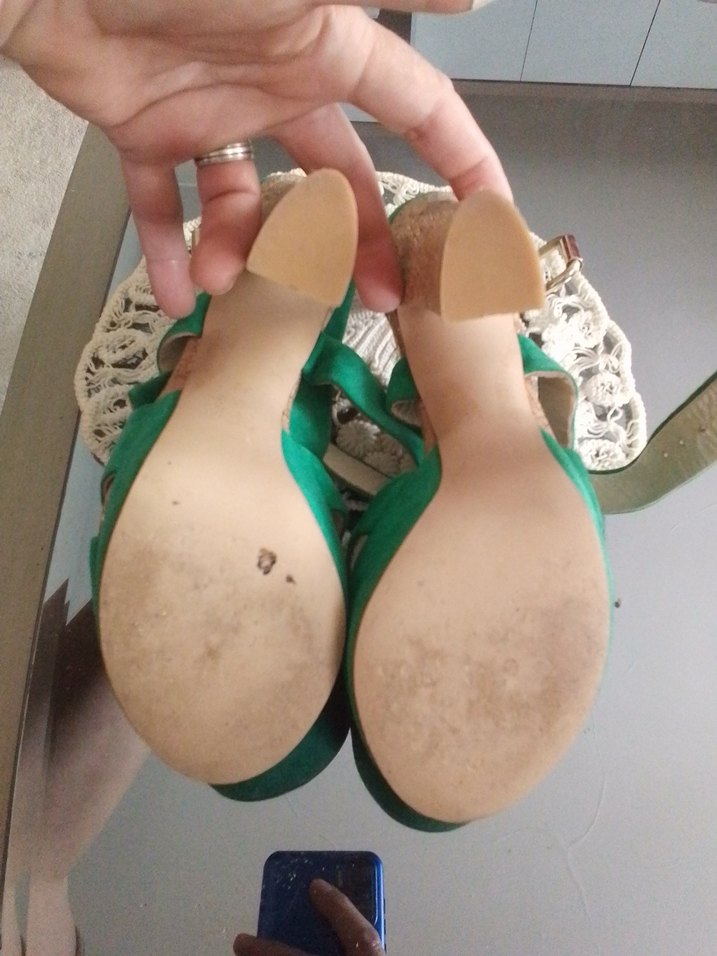 Yeşil Süet Platform Topuklu Kadın Ayakkabı - Görsel 4