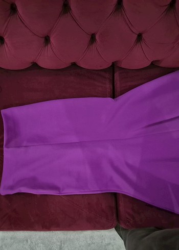 Mor Drapeli Uzun Kadın Etek - Görsel 2