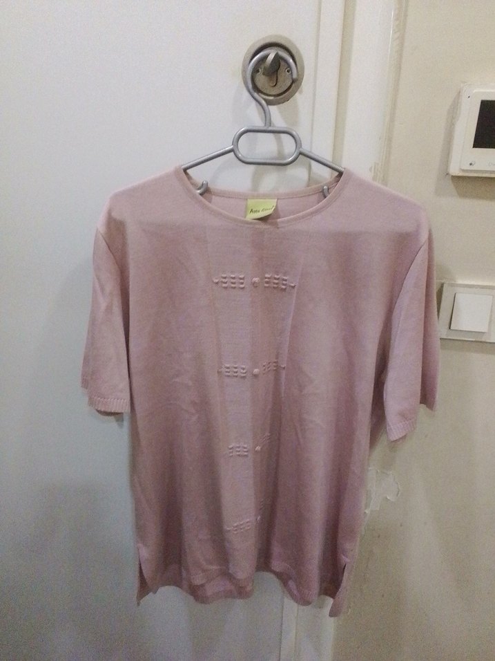 Pembe Uzun Örgü Kadın Hırka - Görsel 3