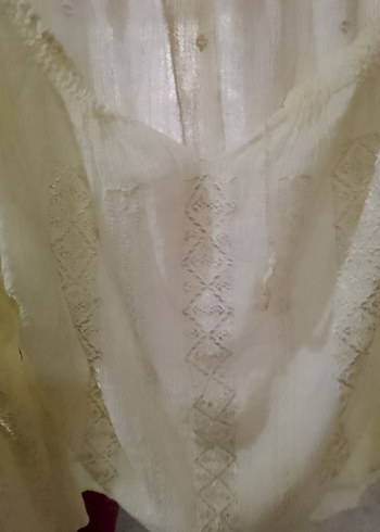 Şile bezi Beyaz Bohem Uzun Kollu Bluz - Görsel 6