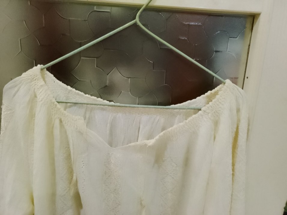 Şile bezi Beyaz Bohem Uzun Kollu Bluz - Görsel 2