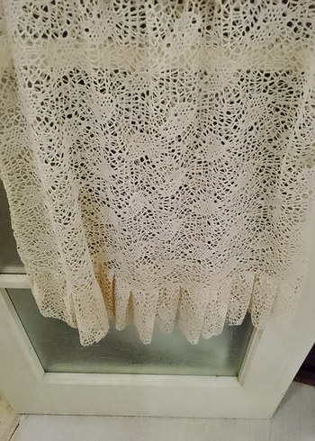 Dantel Detaylı krem Bohem Mini elbise - Görsel 3