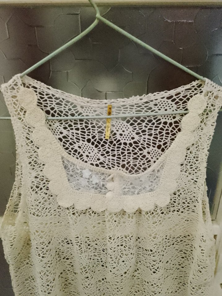 Dantel Detaylı krem Bohem Mini elbise - Görsel 2