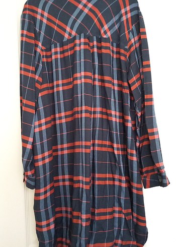 Kadın Çok Renkli Kareli Düğmeli Gömlek - Görsel 4