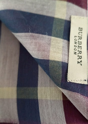 Bordo İpek Dokulu Burberry Şal - Görsel 2