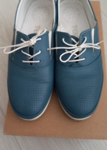 Mavi Dolgu Topuklu Günlük Kadın Ayakkabı - Görsel 2